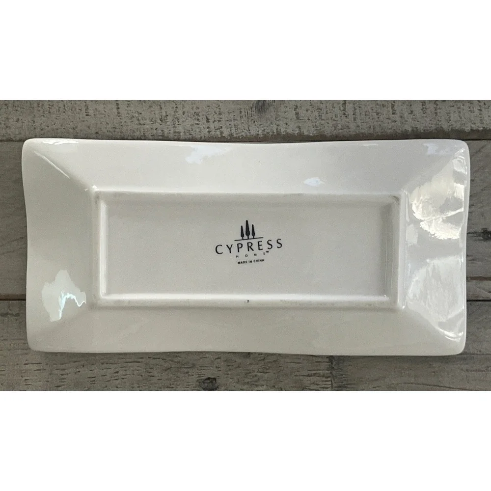 Cypress Home Mediterranean,‎ Olive, Cucina Ceramic Serving/Olive Oil Plate